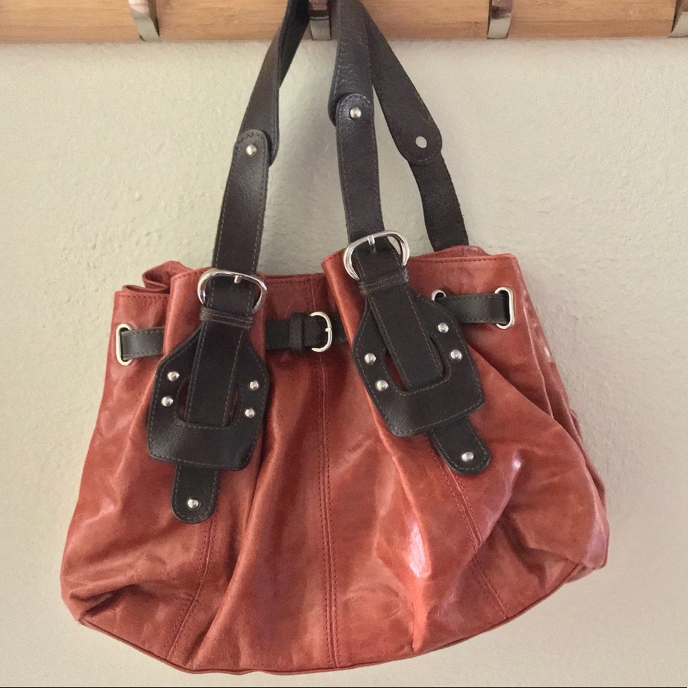Tano Leather Tote Bag Deep Rust Red